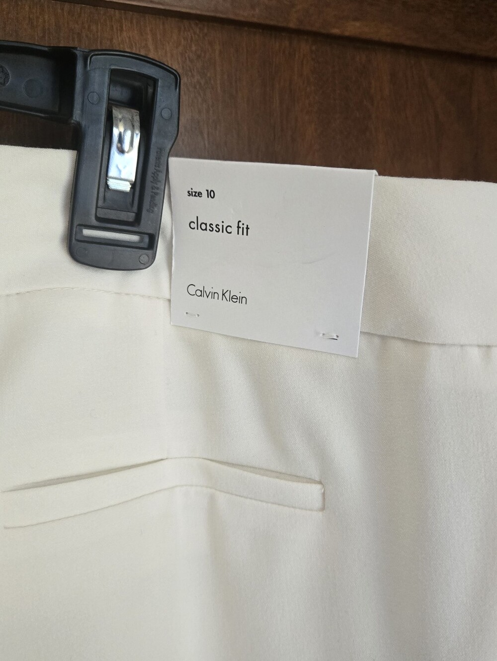Calvin Klein Classic Fit Straight Leg Dress Pants Cream NWT Size 10 - Picture 6 of 7